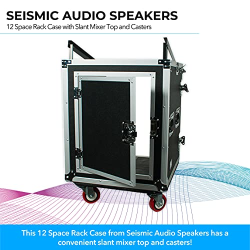 Seismic Audio Speakers 12 Space Rack Case With Slant Mixer Top And Casters, Pa/Dj Pro Audio Road Case #TOP2