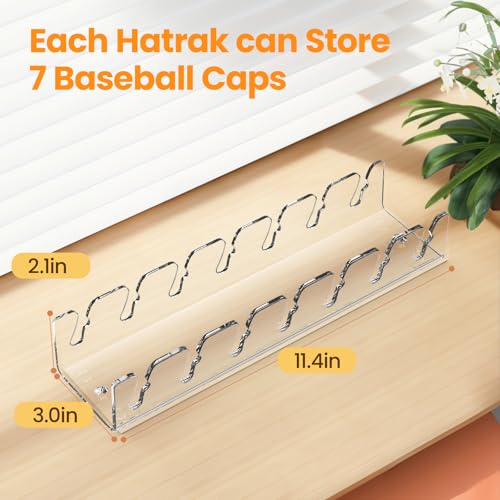 Nicetree Hat Organizer for Baseball Caps, 2 Pcs No Install Acrylic Hat Racks for 14 Baseball Caps Storage, Hat Stand for Caps Display and Organizer for Dresser, Bedroom, Closet, Office by Nicetree - Image 7