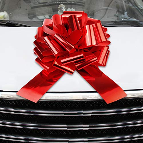 Vindar Big Red Car Bow with 2 FT Ribbon 16" Giant Car Bows