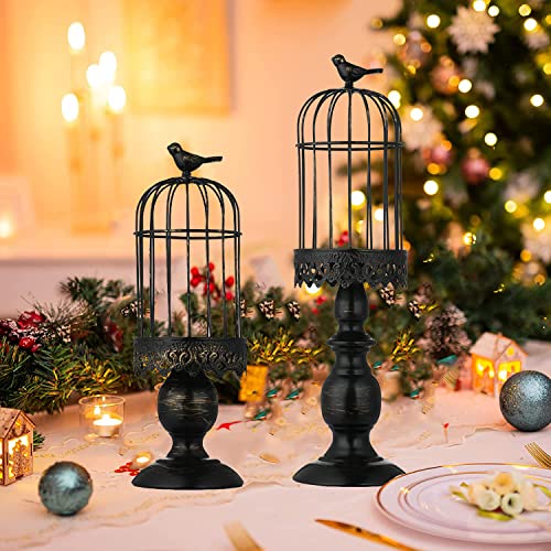 Birdcage Candle Holder, Vintage Candle Stick Holders, Wedding Candle Centerpieces For Tables, Iron Candlestick Holder Home Decor (Candle Holder 2#) (Black) #TOP4