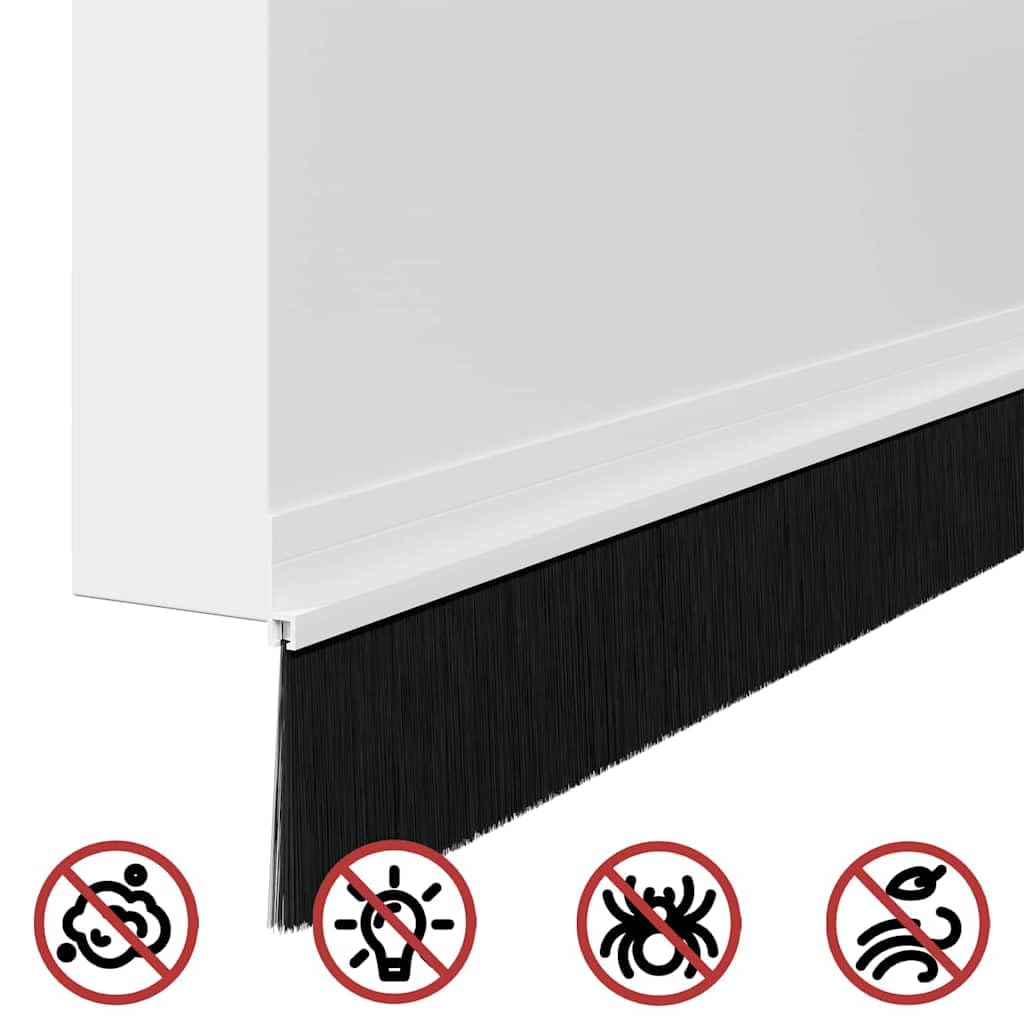 Samoprzylepne uszczelki szczotkowe do drzwi, 6 sztuk, białe, 100 cm, ze stopu aluminium, z nylonowym włosiem PCW, do drzwi pokojowych i wejściowych, do wnętrz, ochrona przed przeciągiem i