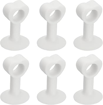 uxcell 6Pcs Silicone Door Handle Stopper, Suction Cup Door Stops Wall Protector No Drilling Anti-Collision Door Handle Bumpers for Bedroom Bathroom Office Furniture, White 2.2x1.4