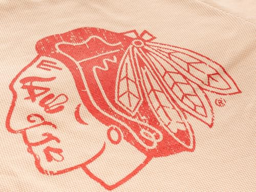Calhoun Men's NHL Waffle Knit Long Sleeve Thermal Shirt – Lightweight Cotton Blend, Cold Weather Layering Top (Chicago Blackhawks, Large)