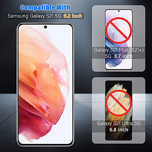 UniqueMe [3 piezas de vidrio templado compatible con Samsung Galaxy S21 (6,2 pulgadas), protector de pantalla [sin burbujas][9H dureza] cristal