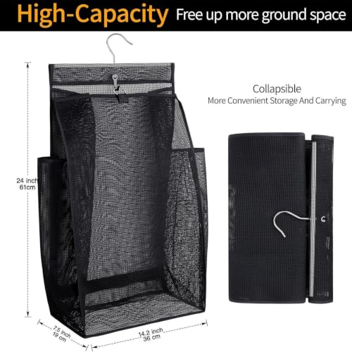 Panier à linge suspendu et pliable en maille pour optimiser l'espace