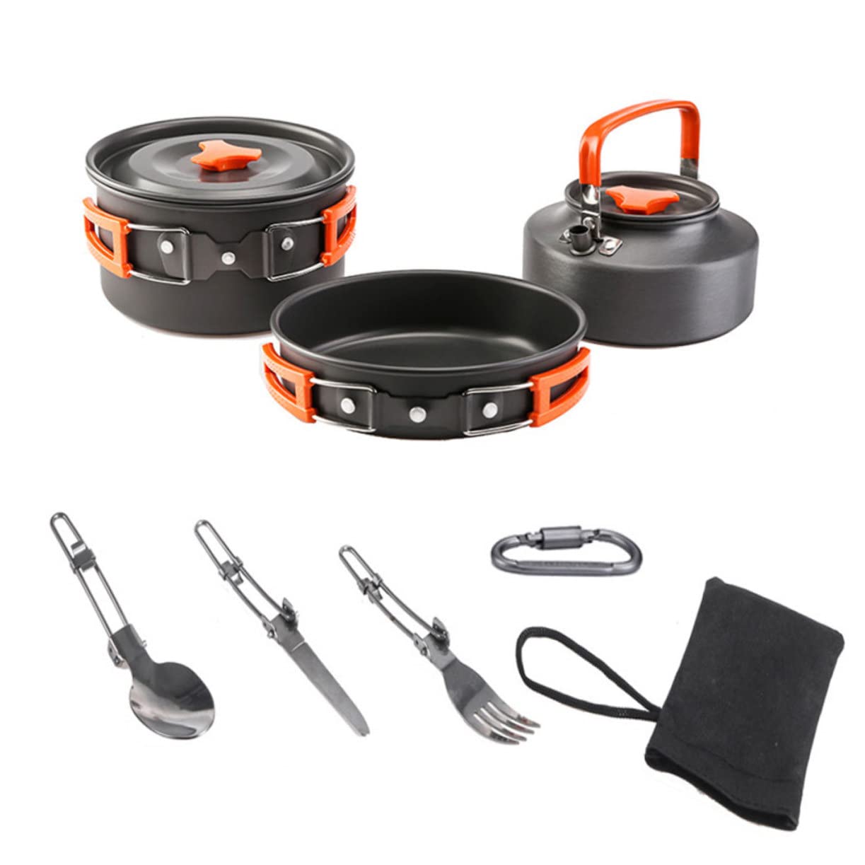 VANZACK Set Pentole da Campeggio Portatile in Lega di Alluminio