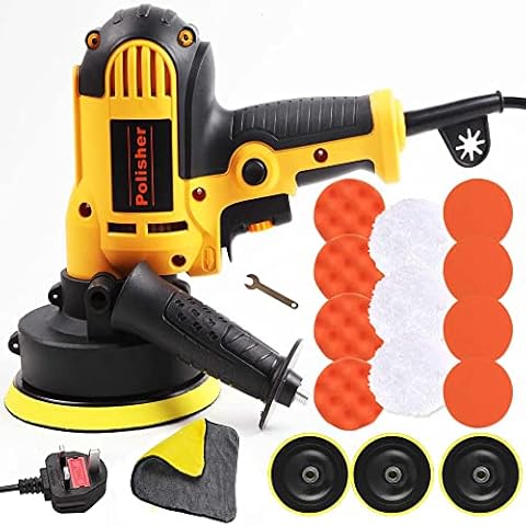 PXIN 5'' Rotary Car Polisher Buffer Waxing Machine Variable Speed Polish Towel Pad Kit Cover