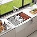 VEVOR Farmhouse Kitchen Sink, 304 Stainless Steel Drop-In Sinks, Top Mount Single Bowl Basin with Ledge & Accessories, Household Dishwasher Sinks for Workstation, Prep Kitchen, and Bar Sink, 30 inch
