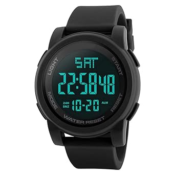 Swadesi Stuff Black Dial Digital LED Multi Function Silicon Strap Sport Watch for Men and Boys