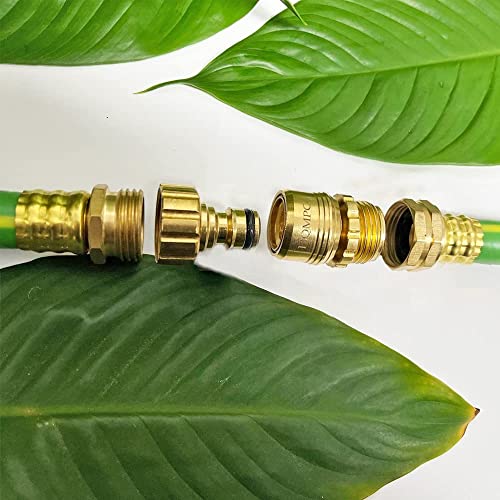 HQMPC Garden Hose Quick Connect No Pb Solid Brass Quick Connector Garden Hose Fitting Water Hose Connectors 3/4 inch GHT (6SETS) by HQMPC - Image 5