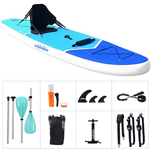 Zupapa 2020 Upgrade 10FT SUP Paddle Boards 350LBS Weight Capability with Stand Up