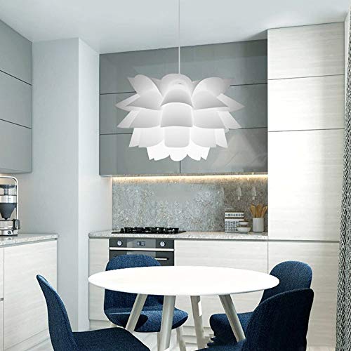 Suspension fleur E27 lustre puzzle blanc 36cm pour illuminer la table du restaurant - 6