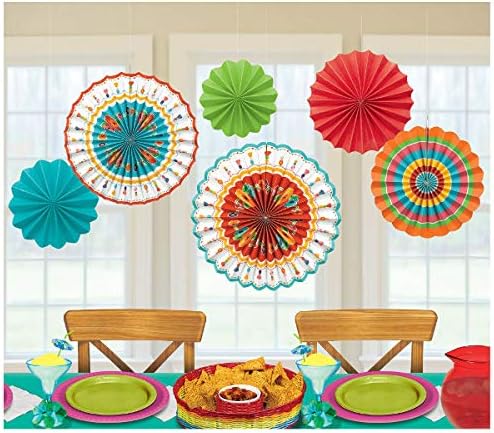 Vibrant Fiesta Paper Fan Decorations - 8", 12", 16" (Pack of 6) - Colorful & Dazzling Party Decor - Eye-Catching Fun for Birthdays, Celebrations & Events image 5