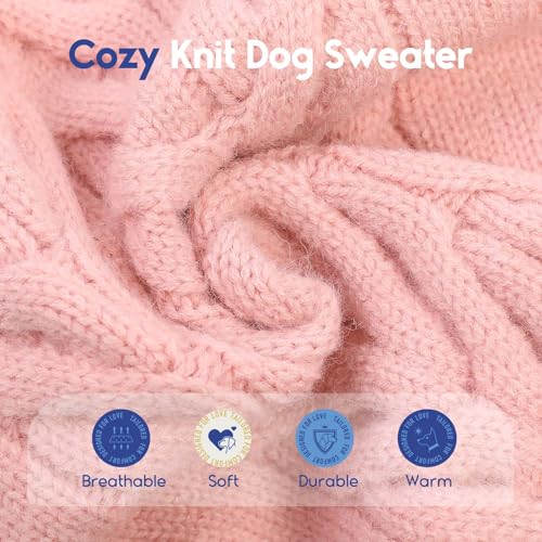 ASENKU Hundepullover Kleine Hunde M,Winter Warm Hundepulli, Waschbar Rollkragen Gestrickt Hunde Pullover Strickpullover für Französische Bulldogge,Schnauzer,Maltese,Bichon Frise,Boston Terrier