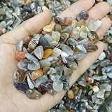 Kieselsteine, Kristallsplitter, Naturstein, Quarz, Achat, Heilenergie-Mineralien, Trommelstein, Edelsteinprobe, Aquarium, Heimdeko, Kunsthandwerk – Botswana-Achat – 100 g