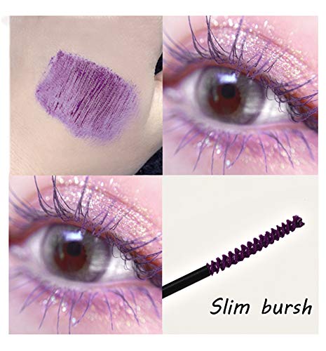 Gl-Turelifes 12 Color Mascara Colorful Fiber Mascara Charming Longlasting Mascara, Thick & Long Eyelash Waterproof And Smudge-Proof Eyes Makeup (Violet) #TOP2