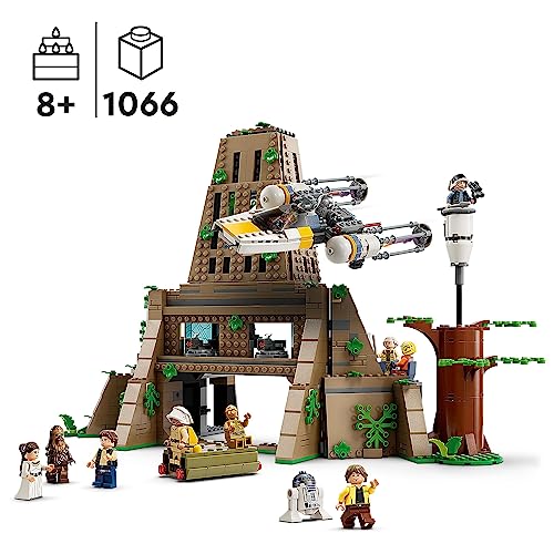 Image of LEGO 75365 Star Wars Yavin 4 Rebel Base with 10 Minifigures Including Luke Skywalker, Princess Leia, Chewbacca and 2 Droid Figures, Y-Wing Starfighter and Command Room of A New Hope