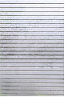 EASEHOME Stripe Frosted Window Film, Self Adhesive Glass Window Sticker Privacy Vinyl Window Blinds Decorative Opaque Static Cling Anti-UV 17.3"x78.7"(44x200cm), Stripe Pattern