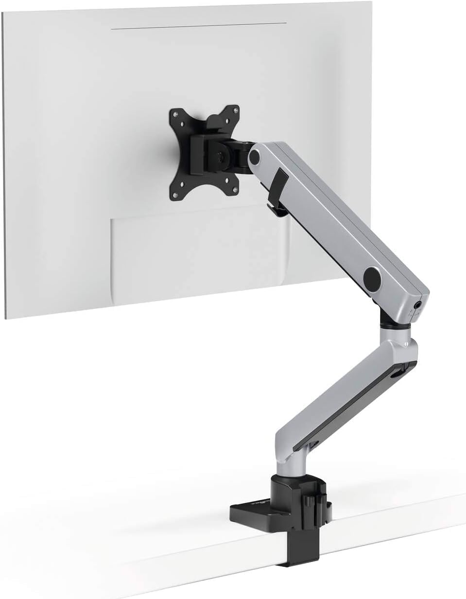 Durable Monitor Mount Select for 1 Screen - Monitor Stand with Clamp for Desks - VESA 75/100 - for Screens Upto 32 Inches - Height Adjustable, Rotate & Tilt - Securely Holds Screens Upto 8KG