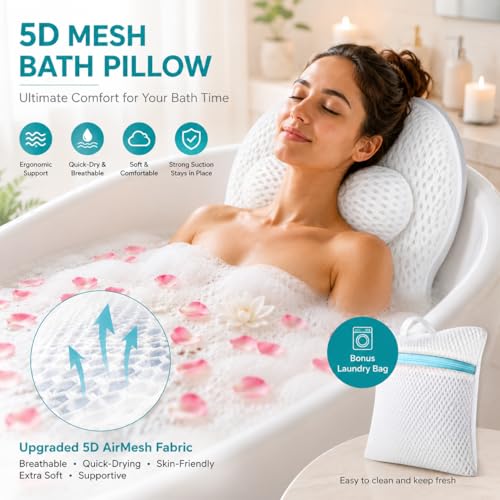 SQLHM Bath Pillow for Tub,Luxury Bath Pillow for Back,Bathtub Pillow — view 3