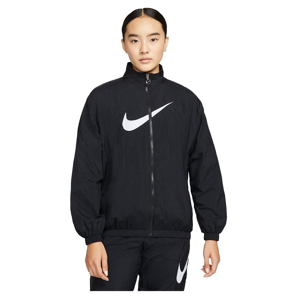 Nike Black Training Jackets, Female, M, Essential Woven Jacket /White