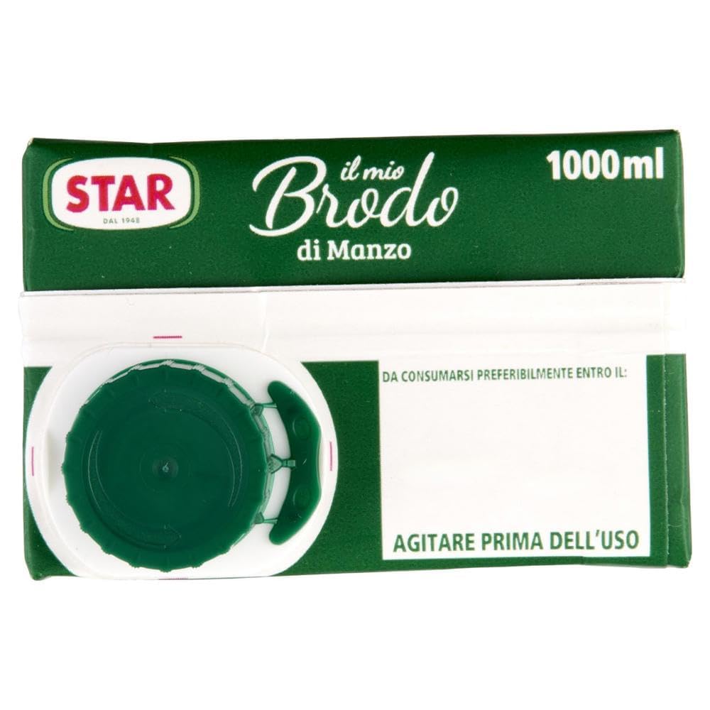 STAR Il Mio Brodo Manzo, 6 x 1 l, caldo líquido preparado, 100% natural, sin conservantes, sin gluten + llavero Beni Culinari gratis
