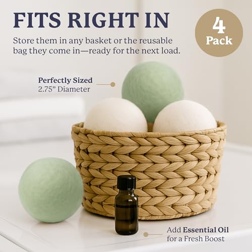 Image of Farberware Wool Dryer Balls, 4-Pack, Reusable