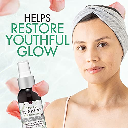 Organic Phyto³ Rose Water Facial Toner Spray, Hydrating Face Toner Spray, Rose Toner For Face, Vegan Fresh Toner, 4 Oz. - Peak Scents #TOP2