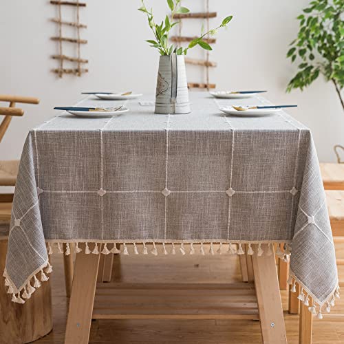 Pahajim Holiday Camping Tablecloth Linen tablecloths for Kitchen Dinning Party Table Cloths Table Cloth for Rectangle Tables Christmas (Gray, Rectangle/Oblong,55 x 94 Inch)