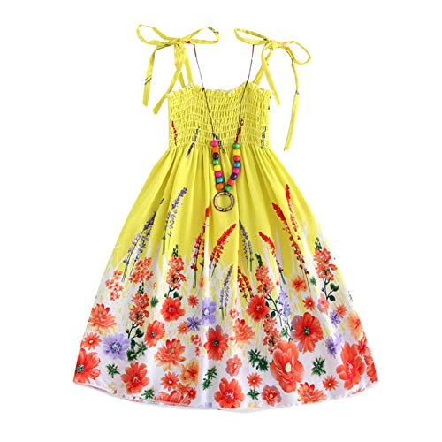 Ruibuy Robe d'été d'été sans Manches avec imprimé Floral et Robe d'été pour Fille à partir de 1 à 16 Ans Cover