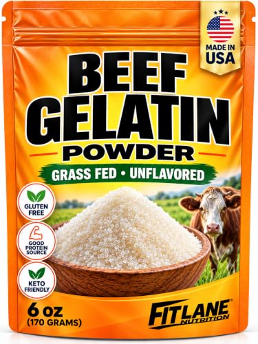 Beef Gelatin Powder 6 oz, Grass-Fed Unflavored, Gelatina sin sabor