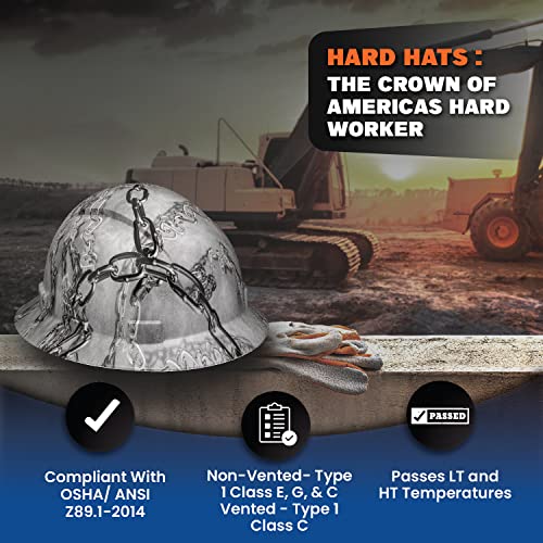 Acerpal Full Brim Vented Hard Hat Construction Osha Hardhats, Men Women Safety Helmet Approved, 6 Point Suspension, Custom Classic Metal Chain Design, Cascos De Construccion… #TOP4