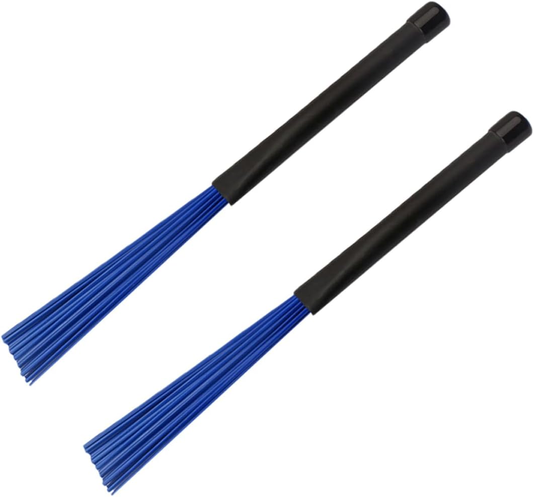 VICASKY 2pcs Jazz Drum Brushes Nylon Drum Stick Holder Set Accessories for Percussion