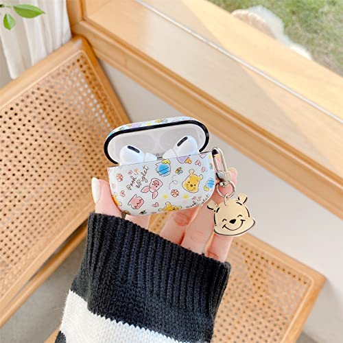 Airpods Pro 2 Case, Soft Tpu Cover With Keychain Charm For Apple Airpod Pro 2Nd Winnie The Pooh Bear Piglet Honey Hunny Yellow Color Anime Animation Cartoon Cute Lovely Adorable Kids Girls Women #TOP6