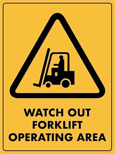 Xewazd A826 8"X12" Caution Sign - Watch Out Forklift Operating Area, Wall Decor For Home Kitchen Farm Garden Garage
