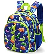 Watercolor Dinosaur Toddler Backpack - Mini Backpack for Baby Boys Kids Preschool School Kinderga...