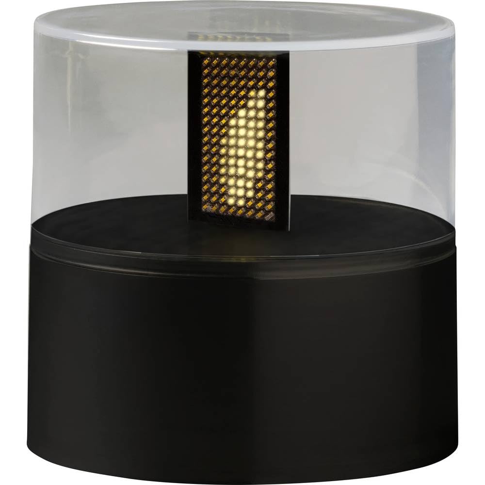 Konstsmide LED Flamme mit schwarzem Kunststoffsockel, an/aus Schalter, 8h Timer, 256 warmweiße Dioden, batteriebetrieben, Außen, 2xC (exkl.) - 1897-700