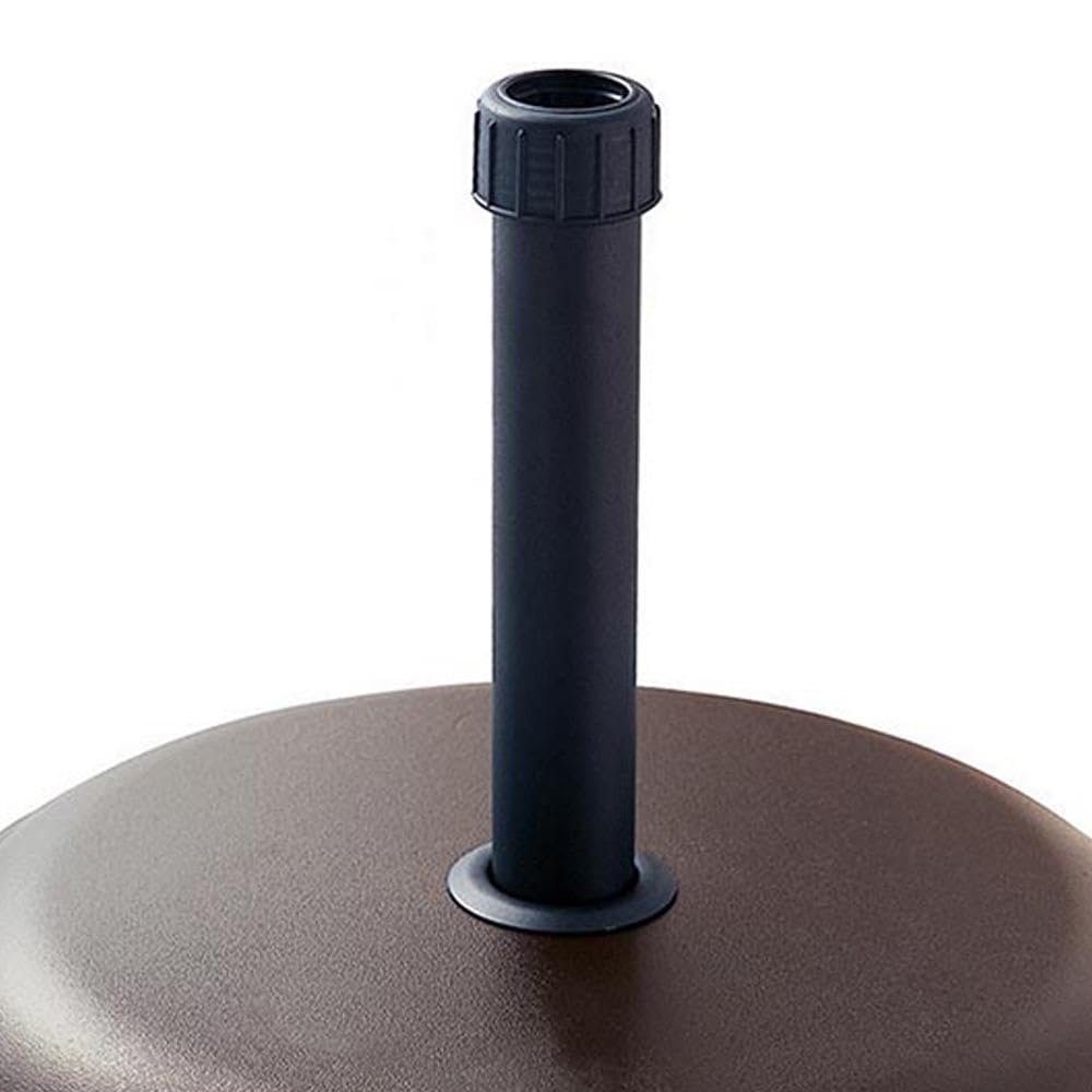 LOLAhome Base de Parasol Marrón de 16 kg de Cemento | De Ø 45x5cm con Tubo de Acero | para parasoles de Tubo Ø 30 a 38 mm | Pintura Resina epoxi Anticorrosión | para Exterior, jardín, terraza