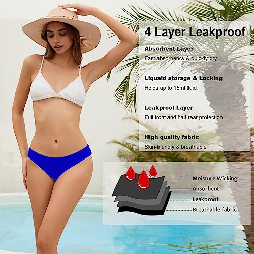 Image of SherryDC Women's Period Swimwear Bikini Bottoms-Menstrual Leakproof Swimsuit Bottoms Briefs for Teen Girl