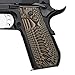 Cool Hand 1911 Slim Grips, Bobtail,Big Scoop Mag.Release, Full Size(Government/Commander),3/16" Thin, Sunburst Texture,Coyote Color G10,Ambi Safety Cut, H1BS-J6-24