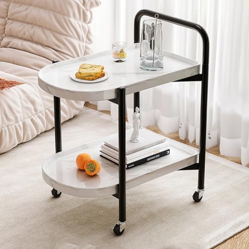 Desserte mobile de rangement blanc pour table d'appoint de salon et esthéticienne