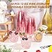 KesaPlan 50 Pcs Pink Plastic Cups, 12oz Disposable Stemless Wine Glasses for Cocktail Cute Clear Cocktail Wine Glasses Pink Party Cups for Valentine's Galentine's Day Wedding Christmas Party