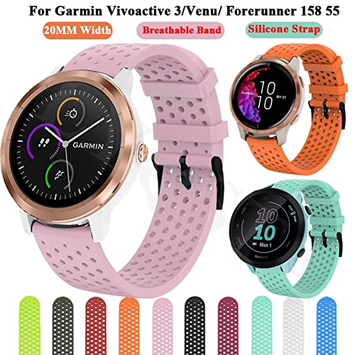 Bracelet silicone vert pour Garmin Forerunner 55 et 158 - 2