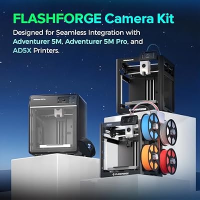 FLASHFORGE Camera Kit for Adventurer 5M/Pro/AD5X 3D Printer, Real-time and Remote Monitoring, Compatible with Flash Maker App, 3D Printer Parts for AD5M/AD5M PRO/AD5X