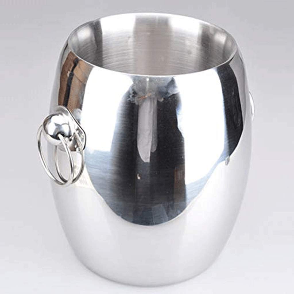 Secchiello per Il Ghiaccio in Acciaio Inox, Secchiello per Champagne, Secchiello per Il Ghiaccio con Doppio ripiano, ripiano, portaghiaccio con Orecchio, Bar con Botte per Vino, deposito per Vino