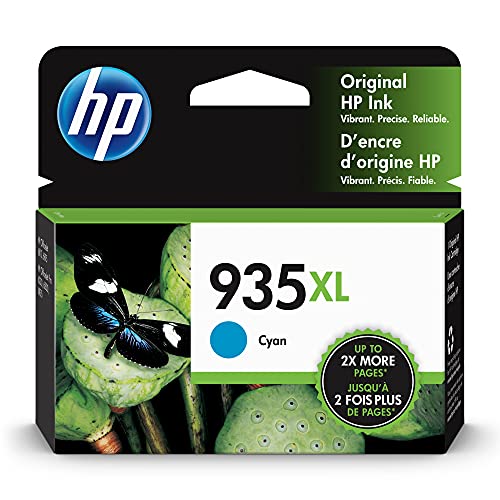 Original HP 935XL Cyan High-yield Ink Cartridge | Works with HP OfficeJet 6810; OfficeJet Pro 6230, 6830 Series | C2P24AN