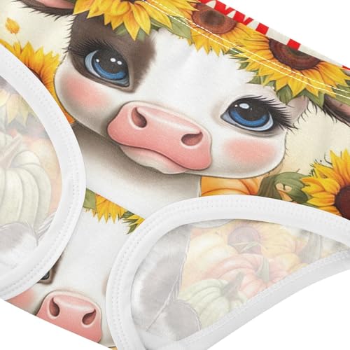 Print Toddler Underwear Custom 2t Cotton Panties Little Girl Cute Cow Sunflowers Autumn Undies Kids Briefs4