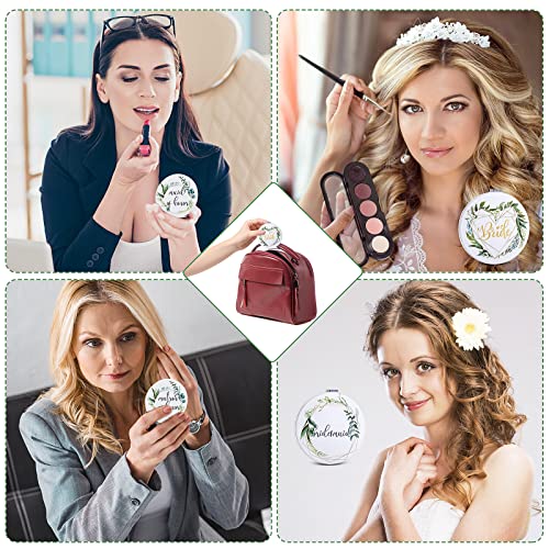 8 Pack Bridesmaid Gifts Compact Mirror Bridesmaid Proposal Gifts Bridal Shower Gift Wedding Gifts Bachelorette Party Gift Floral Round Pu Leather Makeup Mirrors For Women Maid Of Honor Matron Of Honor #TOP5
