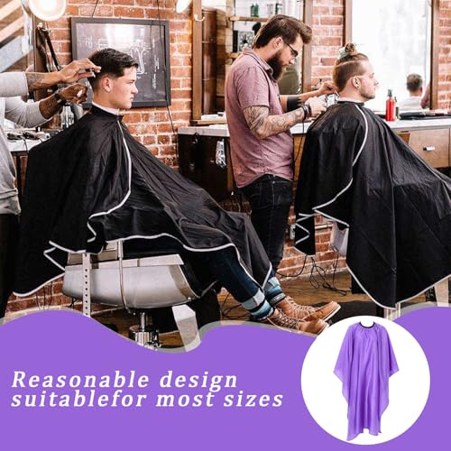 Capa de peluquería impermeable Ciieeo engrosada morada de tafetán para corte de cabello, capa de barbero para estilismo y tratamiento con aceite miniatura 5