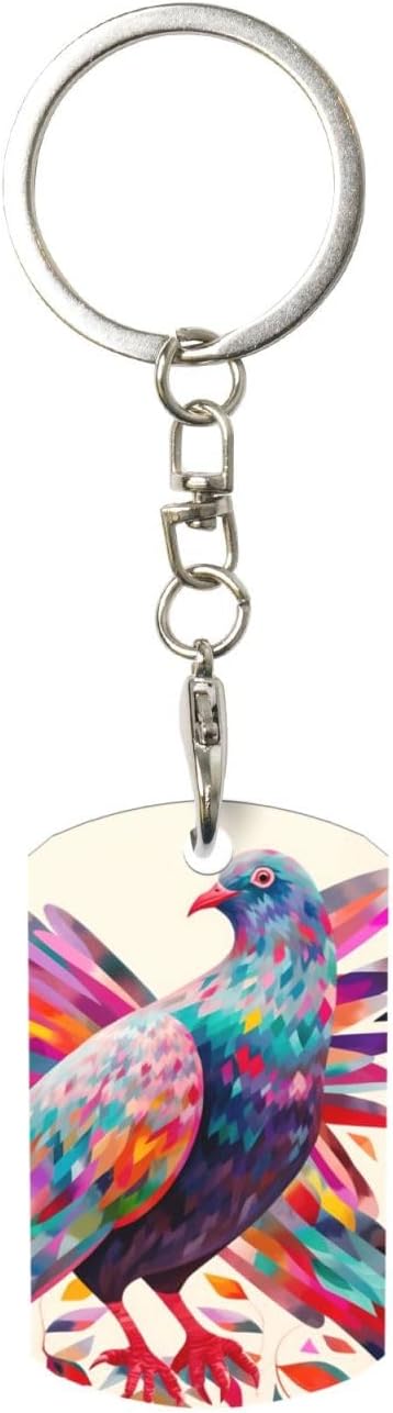 Personalized Keychain Gift Stainless Rectangle Photo Key Fob for Women Men